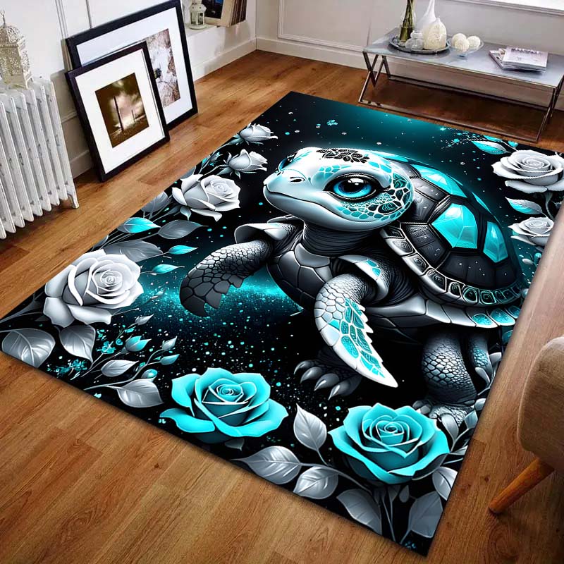 

Fantasy Flower Turtle Printed Carpet for Bedroom Living Room Bedside Sofa Floor Mat Modern Home Decor Area Rug Luxury Gift 40cm x 60cm