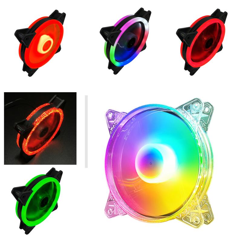 120mm PC Case Fan Cooler Adjustable De-vibration Rubber Led Computer Cooling Fan 12V Mute Ventilador PC Computer Cool Fan