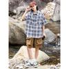 Retro Plaid Shirt Men'S Short Sleeved Trendy Casual Versatile Shirt Hong Kong Style Spring And Autumn Hooligan Handsome Inch Jacket