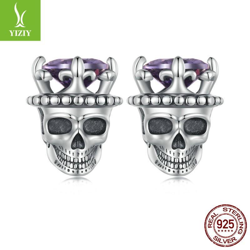 Halloween Pumpkin Skull Earrings Gothic Style Studs Men Women