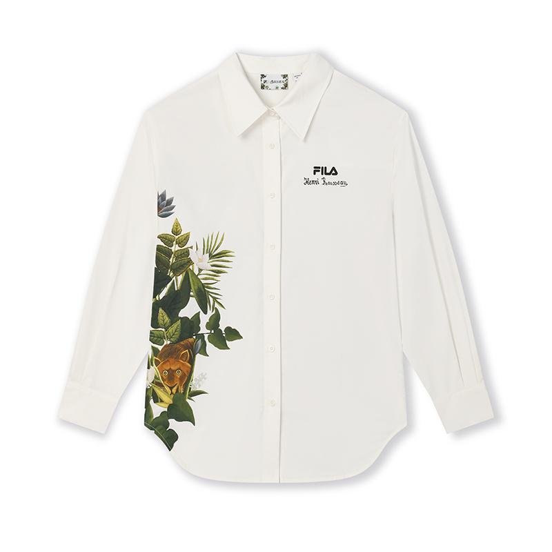 

New FILA x LUSUO Shirt Women s Oat Beige F11W448405FBG 165/84A/M