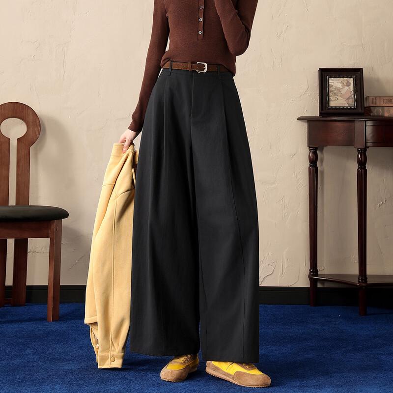 

ET BOITE Women s High-Waist Tapered Casual Pants L