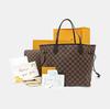 [Pre-Owned] Neverfull Mm Checkered Coated Canvas With Leather Trim Tote Bag - Very Good #C7EZ73
