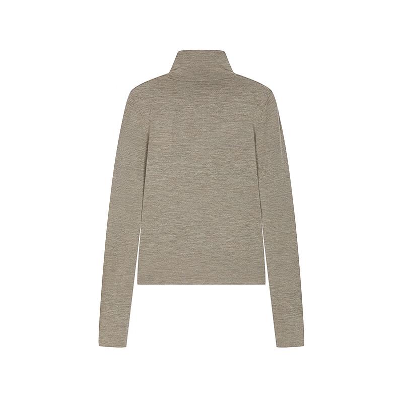 JNBY Slim Fit High Neck Zipper Long Sleeve T-Shirt