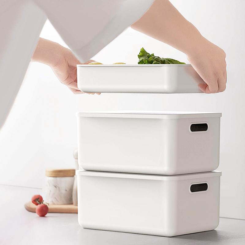 Vilscijon Desktop Storage Box, Japanese-Style Organizer Container, Snack And Miscellaneous Item Holder, Office Storage Basket