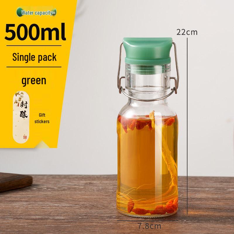 High-Grade Thick Glass Wine Bottle for Long-Term Baijiu Storage, Sealed and Durable