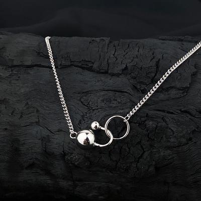 Runder Perlenhaken Haken Halskette Seitenkette Nackte Kette Modisch Personalisiert Männer und Frauen Schlüsselbeinkette Nischengefühl