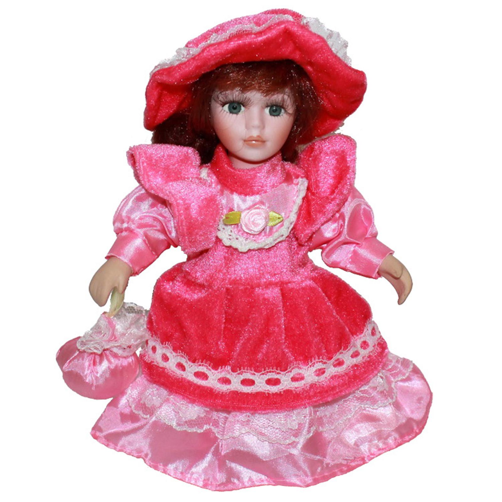 

Викторианская фарфоровая кукла Принцесса Реборн Кукла в платье Сельский дом Декоративная керамическая кукла Праздничный декор стола для вечеринки розовый