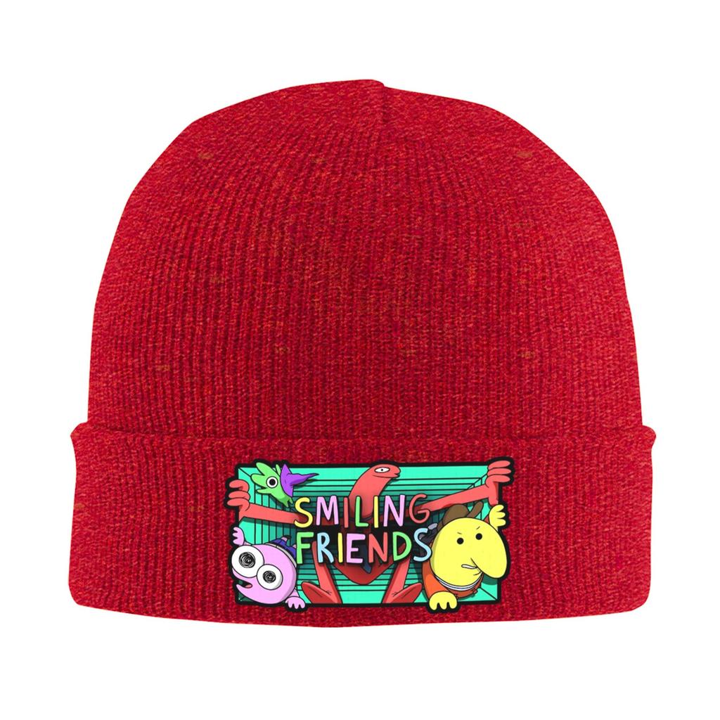 Men Women Smiling Friends Adult Swim Beanie Hats Trendy Knit Hat Autumn Winter Outdoor Caps Custom Warm Bonnet Hats