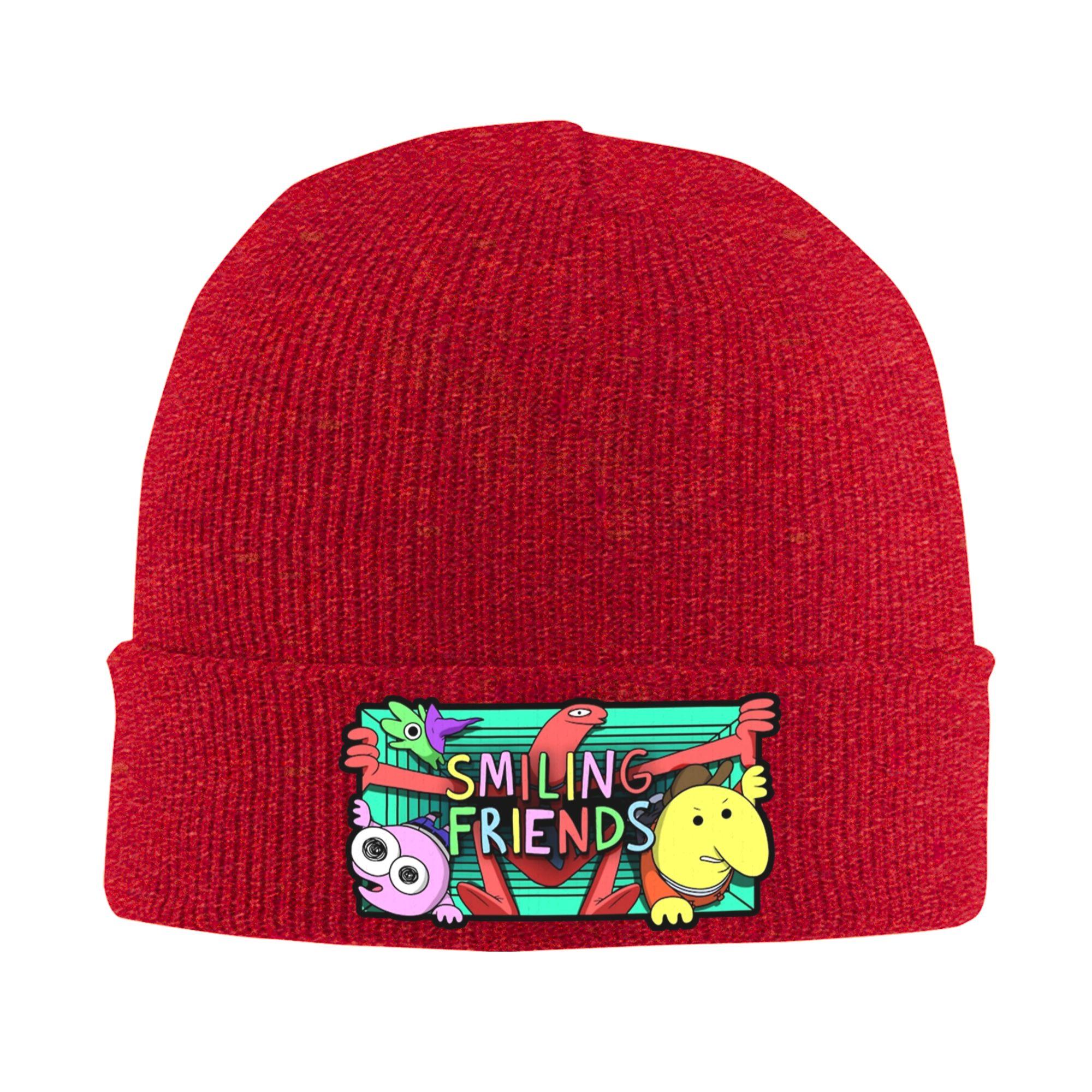 

Men Women Smiling Friends Adult Swim Beanie Hats Trendy Knit Hat Autumn Winter Outdoor Caps Custom Warm Bonnet Hats One Size