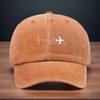 A Baseball Cap with a Printed Simple Line Drawing of an Airplane At the End Suitable for Outdoor Activities Vacations Relaxat