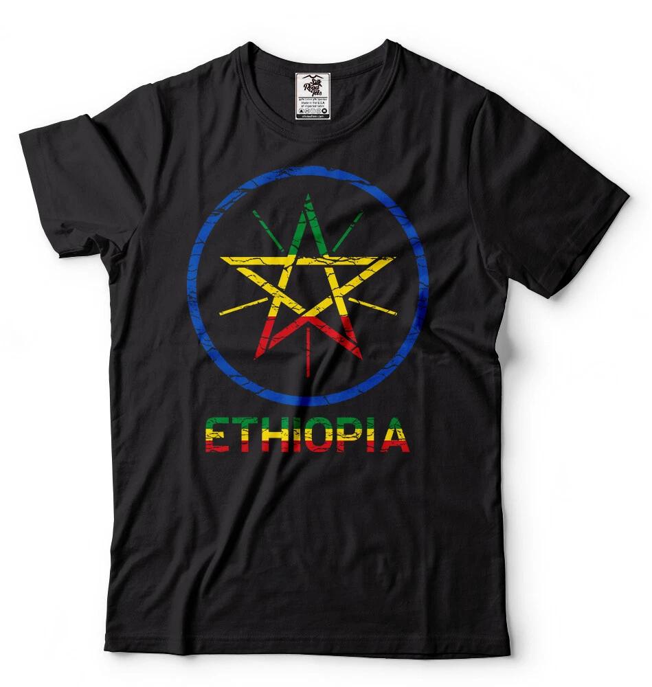 Ethiopia T-shirt Ethiopian Heritage Tee shirt Ethiopian Flag coat of arms Mens T M