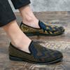 2024 New Fashion Dress Shoes for Men Rivet Rhinestone Business Black Party Wedding Shoes Pointed Toe Flats Driving Shoes Loafers