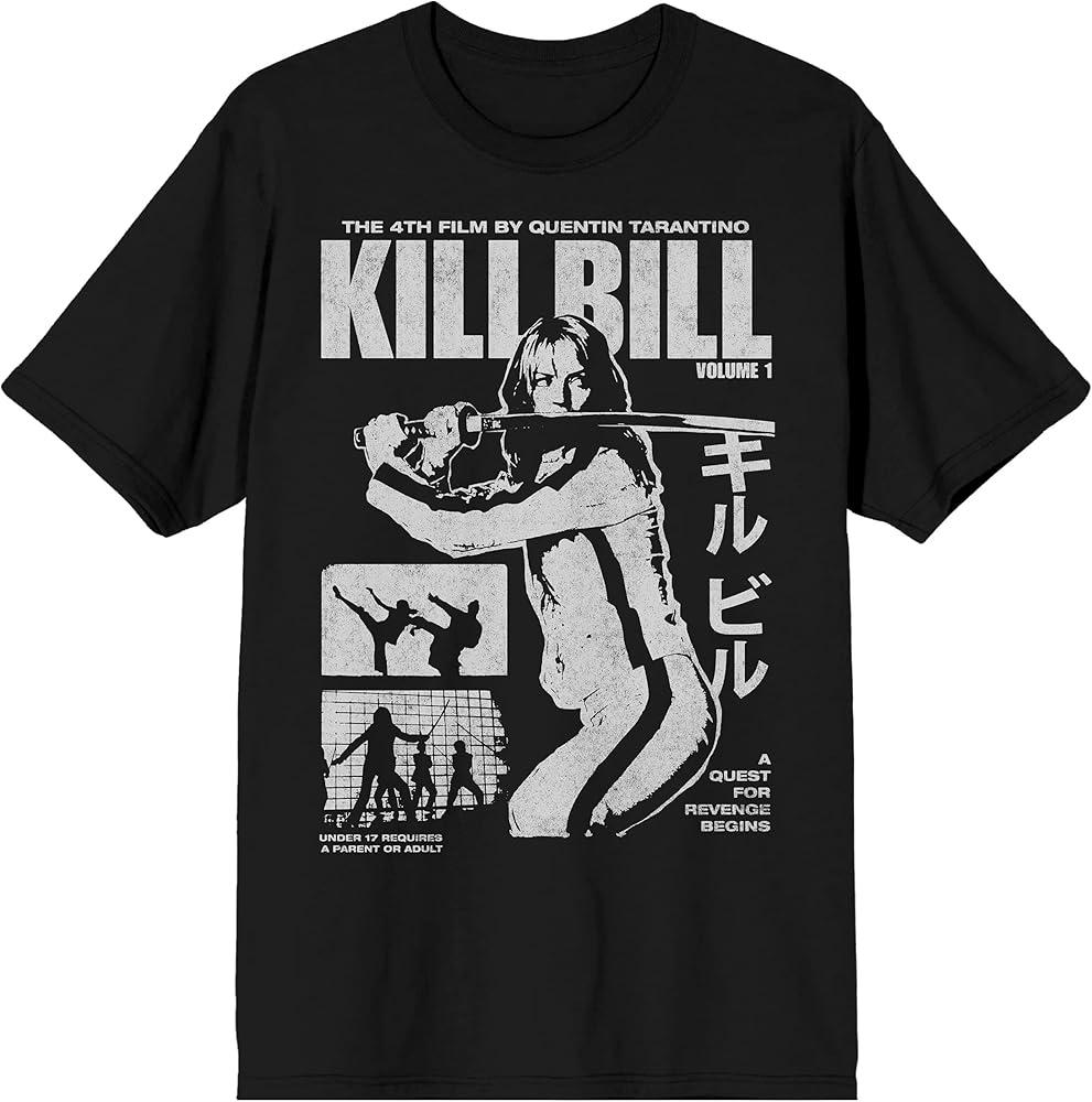 Женская ретро винтажная футболка Kill Bill Унисекс Винтажная оверсайз футболка Хлопок Уличная одежда Свободные топы с коротким рукавом Свободные S