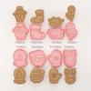 8 Christmas Cutters 3D Fondant Stampers For DIY Baking Decoration