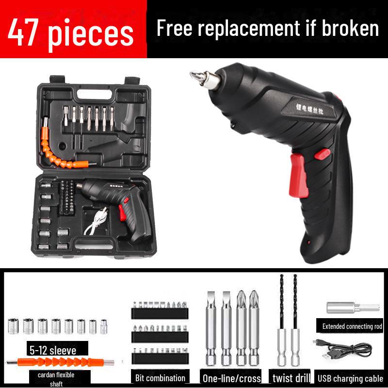 Rechargeable Mini Electric Screwdriver and Hand Drill Set for Home Use