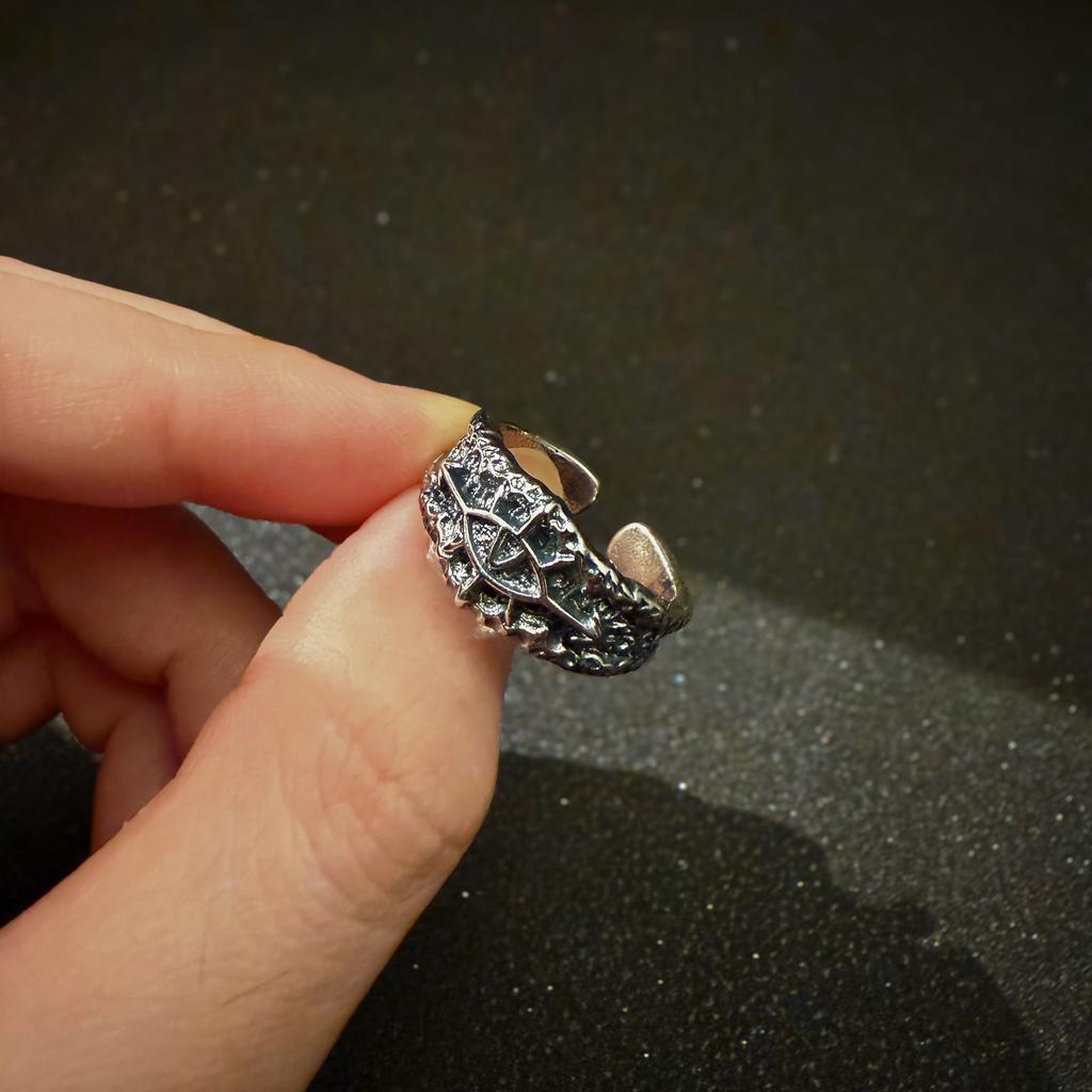 Retro The 13th Black Crusade Adjustable Open Ring For Men Punk Gothic Edgy Copper Jewelry Warhammer 40K Accessories Gift for Him
