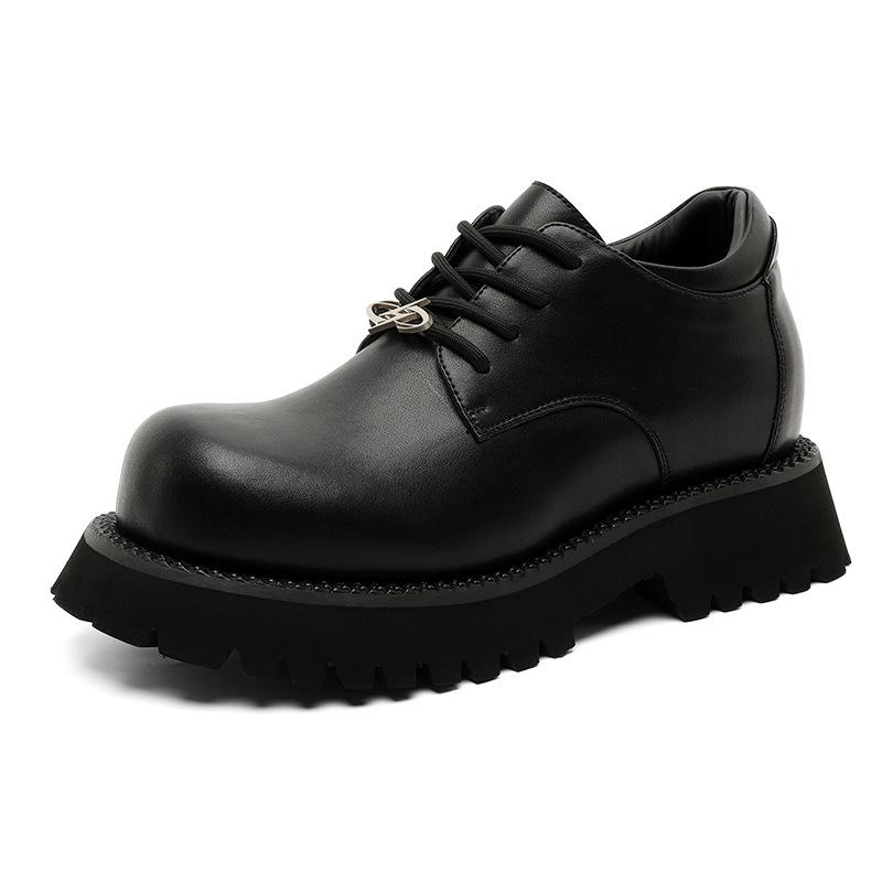 Sommer neue Derby Plateau Erhöhung Britischer Stil Kleine Lederschuhe Studenten Freizeitschuhe