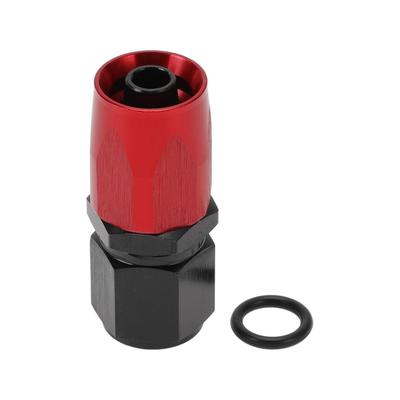 ABSOPRO Female Flare Reduzierstück Schlauchfitting Adapter TF-1001-AN6 0° Kraftstoffleitungsverbinder mit Aluminium-O-Ring Rot, Schwarz