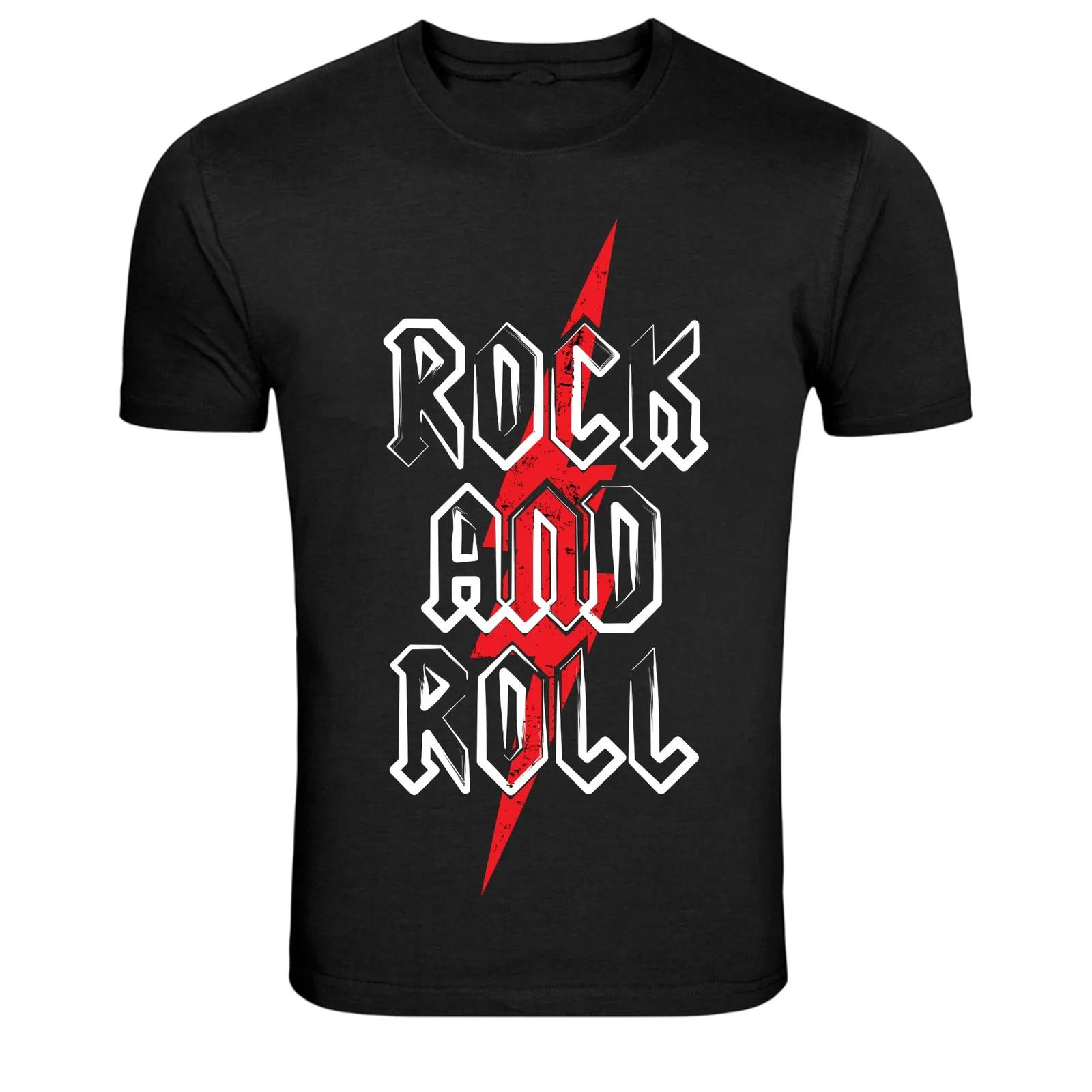 Rock And Roll Lightning Bolt Music Graphic T-Shirt M