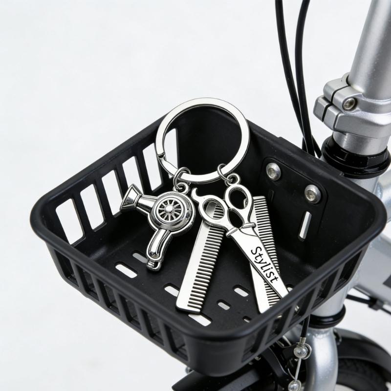 Portachiavi Creativo per Parrucchieri con Forbici Pettine e Asciugacapelli Strumento per lo Styling Ciondolo Accessori Portachiavi