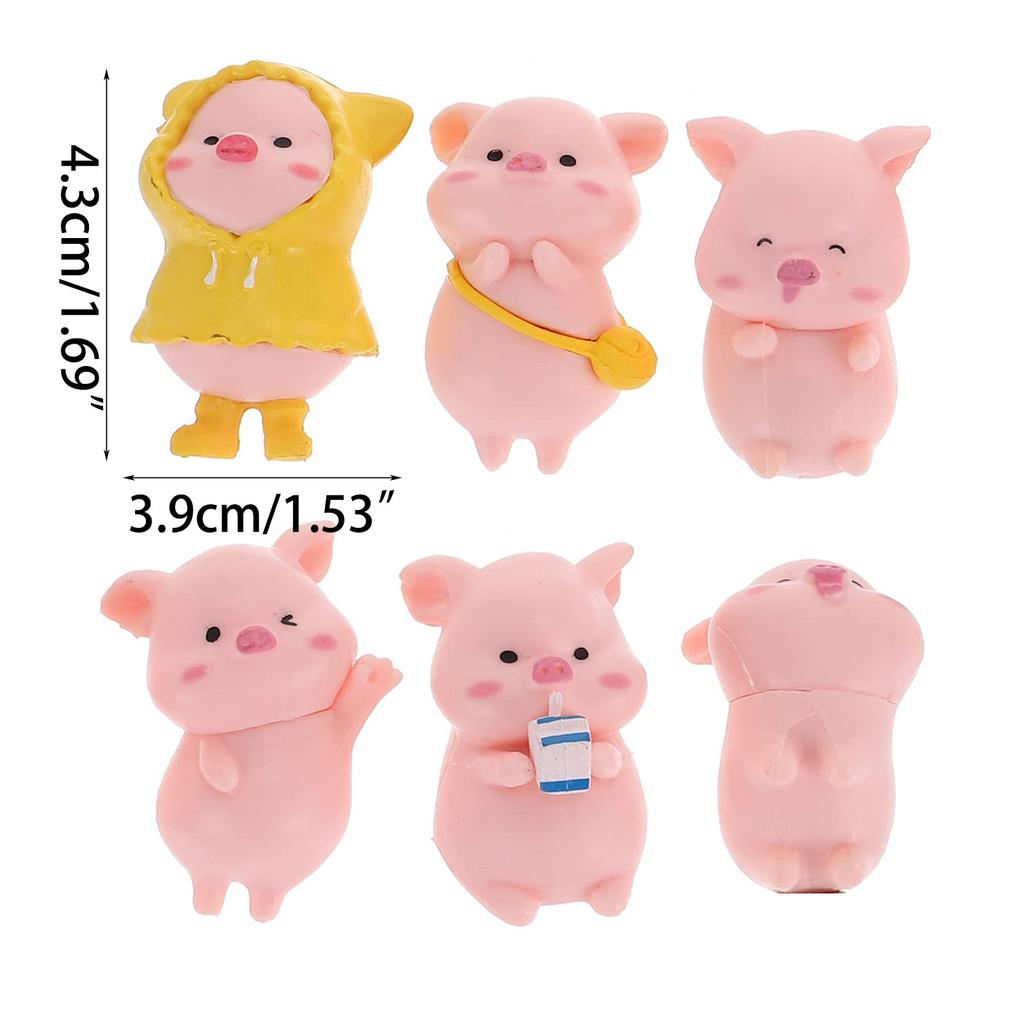Cartoon Fridge Magnets Set of 6 Animal Pig Magnetic Toy Toddlers Refrigerator Magnet Home Decorations Magnetic Stickers