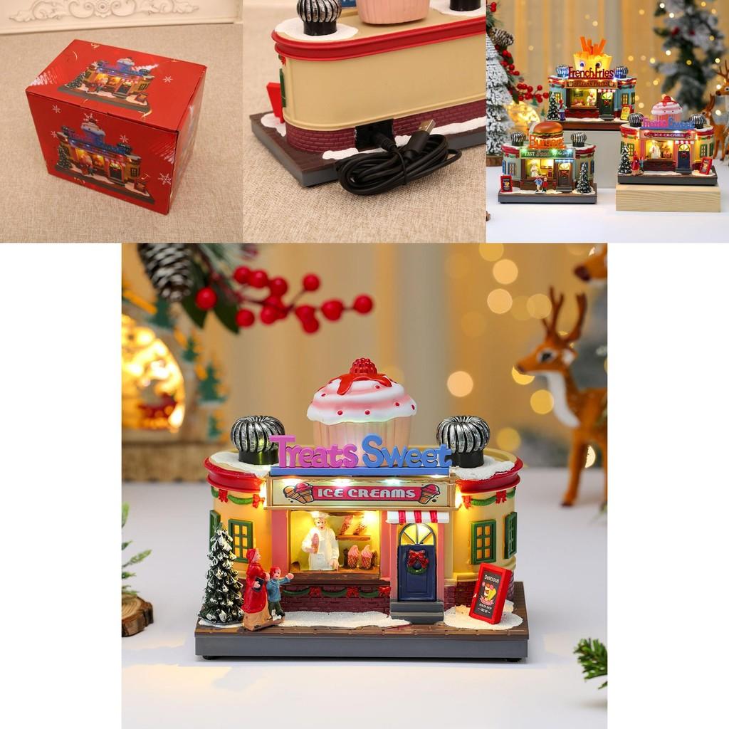 Christmas Creative Rotating Hamburger Music Box Decoration With Light For Kids And Holiday Decor