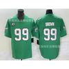 Philadelphia Eagles NFL Jersey 1 Jalen Hurts Green Embroidered Football Shirt Men