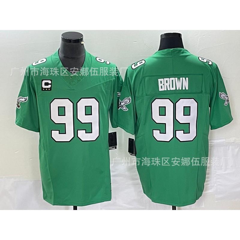 Philadelphia Eagles NFL Jersey 1 Jalen Hurts Green Embroidered Football Shirt Men