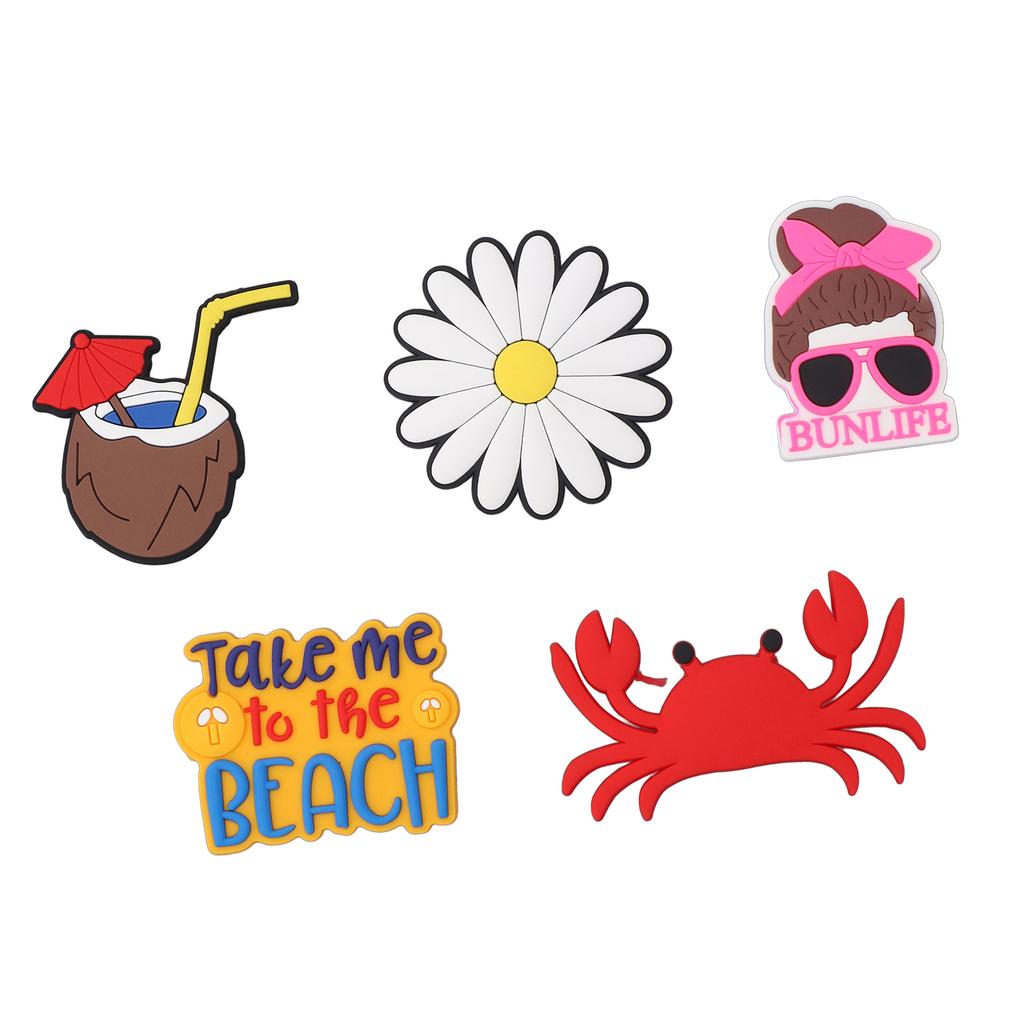 5PCS Beach Bag Charm Insert for Summer Silicone Handbag Beach Bag Decorative Accessories for Party