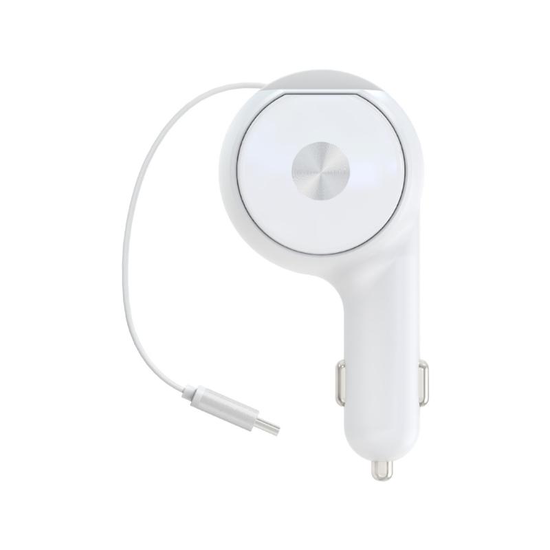 Retractable Car Charger 2 in 1 Fast Charging Car Phone Charger 60W Mini Car Adapter USB C Charger for Phone Laptop