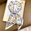 Luxury Design Silk Skinny Headwear Scarf Women Print Spring Neck Tie Hair Hand Bag Ribbon Wrist Belt Foulard Headband Lady