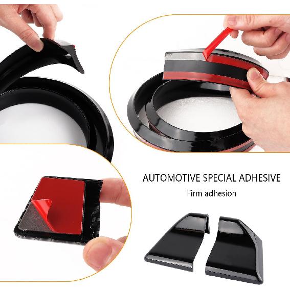 Spoilers For Cars,4.9 Ft Reflective Carbon Fiber Spoiler Rear Spoiler Wing For Car Decorations,Universal Punch-Free Rubber Trunk Spoiler Trim Strip