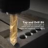 6Pcs HSS Tap Drill Bits Set High Speed Steel Titanium Coated Hex Shank Thread Hand Tool M3‑M10