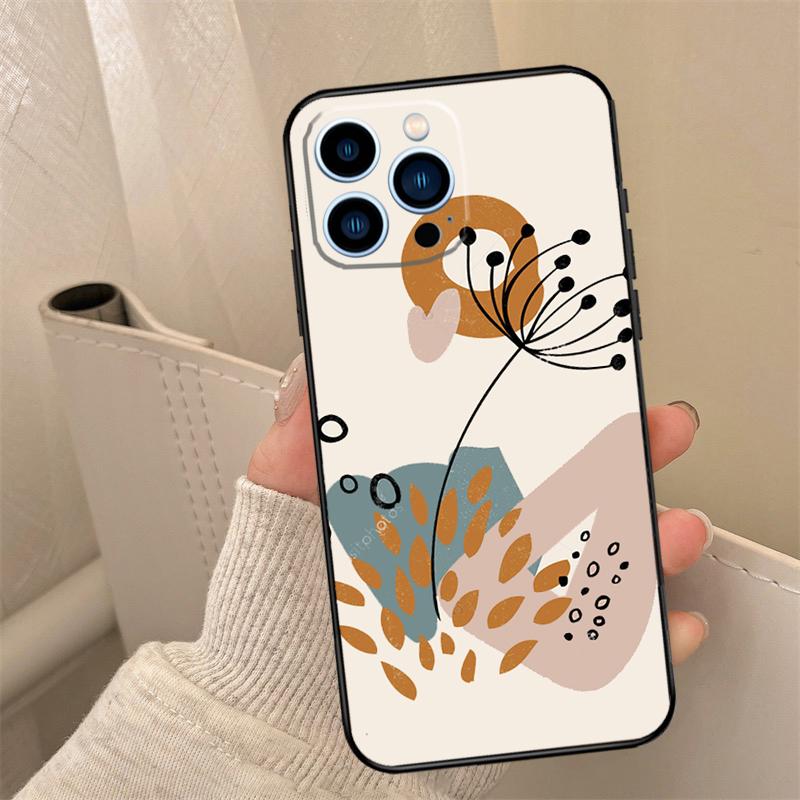 Abstract Plants Phone Case For iPhone 17 16 15 14 13 12 11 Pro Max mini 15 16 Plus 16e 17 Air Cover Coque