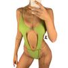 Sexy Metal Chains String High Cut One Piece Swimsuit Women Swimwear Female Monokini Tummy Cut Out Bathing Suit Swim Beach Wear