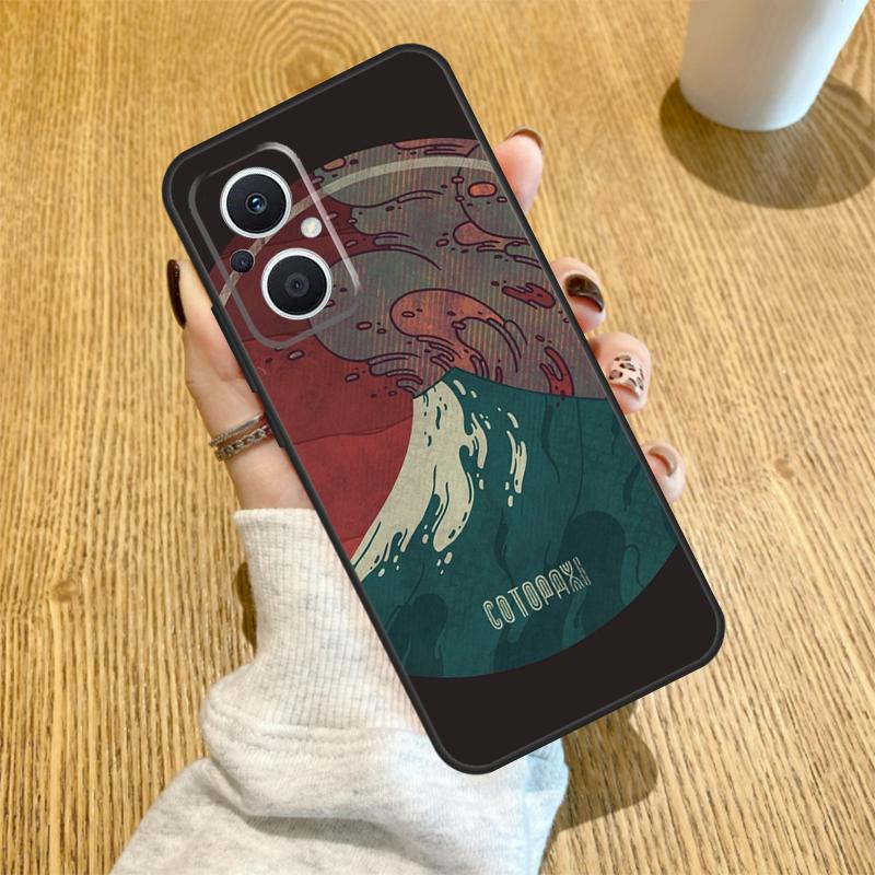 

Japanese art Mount Fuji Funda For OPPO Reno 13 F 14F 12F 11F 8T 7 8 Lite 10 11 12 14 OPPO Find X5 X6 X8 X9 Pro Case OPPO Reno14