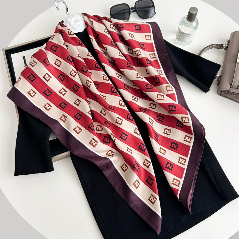 Čiernobiela hodvábna twill šatka so zvieracím vzorom - 90x90CM Jesenný/Zimný šál pre ženy