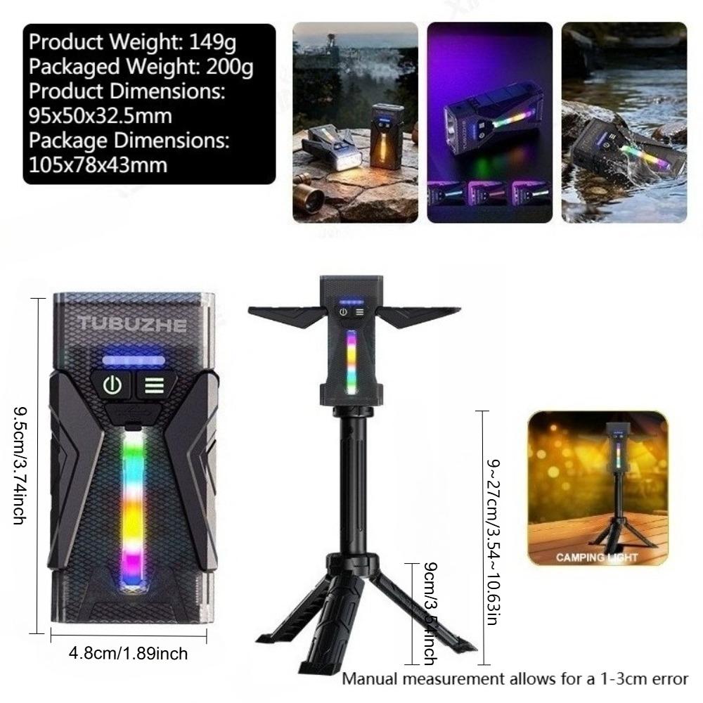 Rechargeable EDC Flashlight with RGB Side Light Super Bright Pocket Flashlight Waterproof for Everyday Carry/Camping/Emergencies