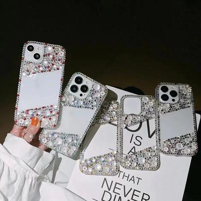 Metallic Fingerring Halter Fall Für iphone 15 14 13 12 11 Pro Max Glitter Diamant Abdeckung Für Samsung S24 S23 S22 Ultra S20 A34 A14 A34 A54 A55 A33 A53