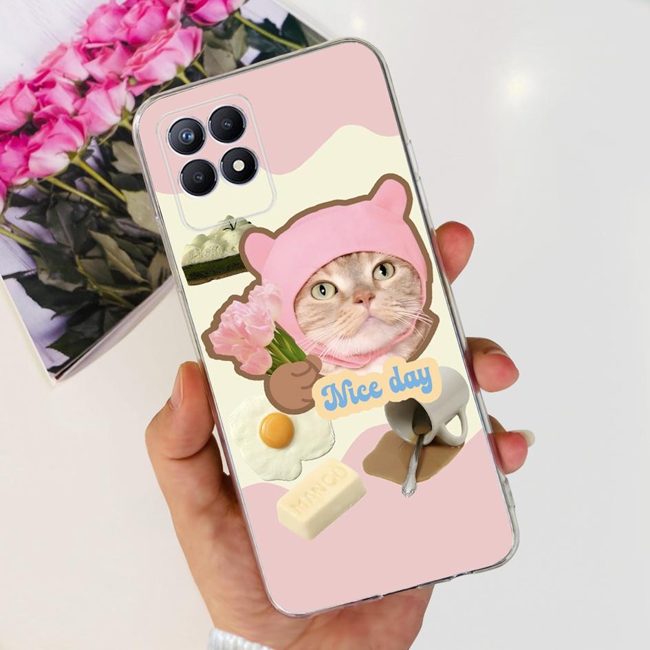 

For Realme 8i Case RMX3151 Silicone Cover Fashion Flower Clear Soft Clear Phone Case For Realme 8i 4G Realme8i Shockproof Fundas Realme 8i