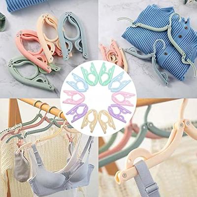 Plastic Travel Hangers - Portable Folding Clothes Hangers Travel Accessories Foldable Clothes Drying Rack for Travel