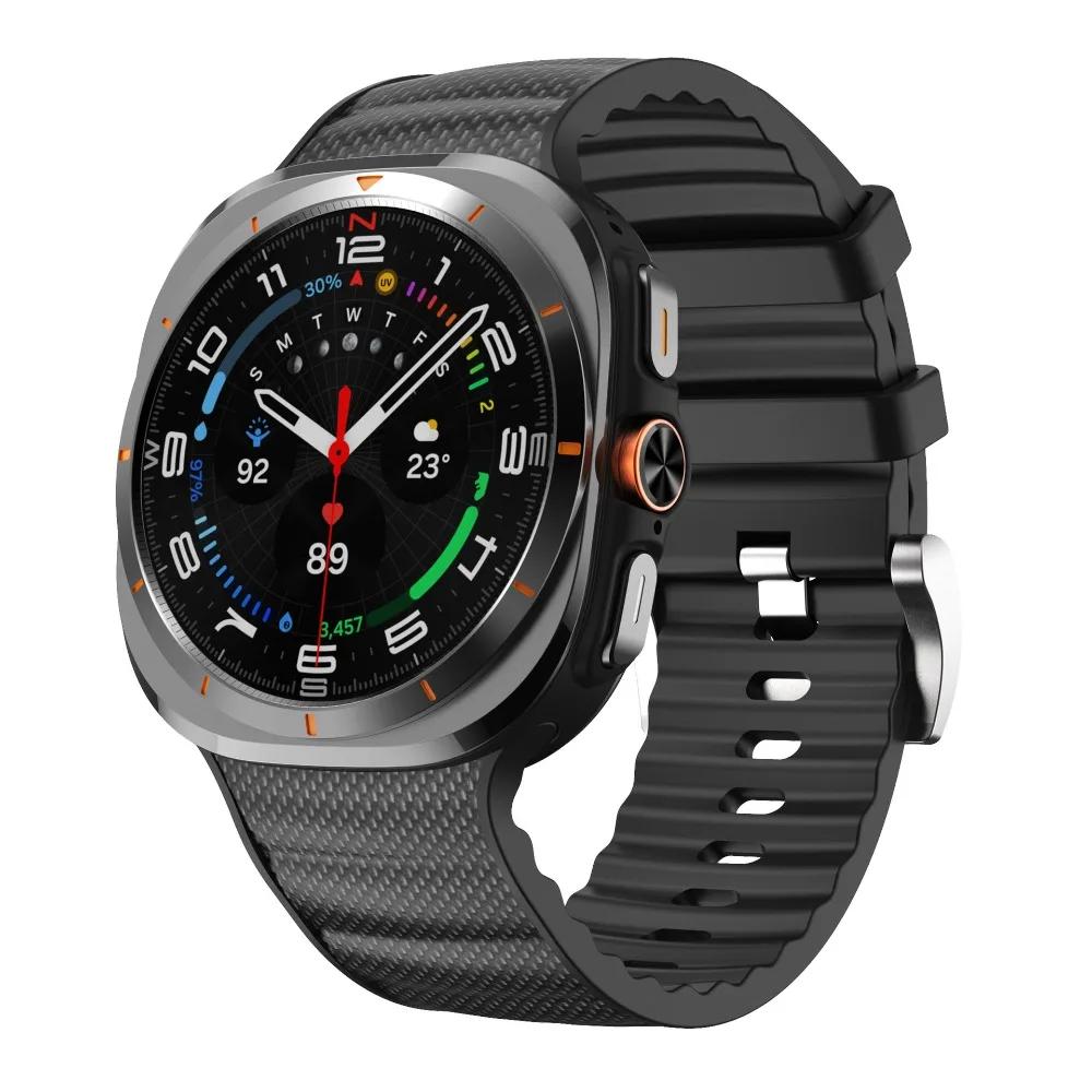 Soft Silicone Sports Band for Samsung Galaxy Ultra Watch 47mm Rubber Luxury Bracelet for SAMSUNG Galaxy ULTRA 7 47MM Men Straps