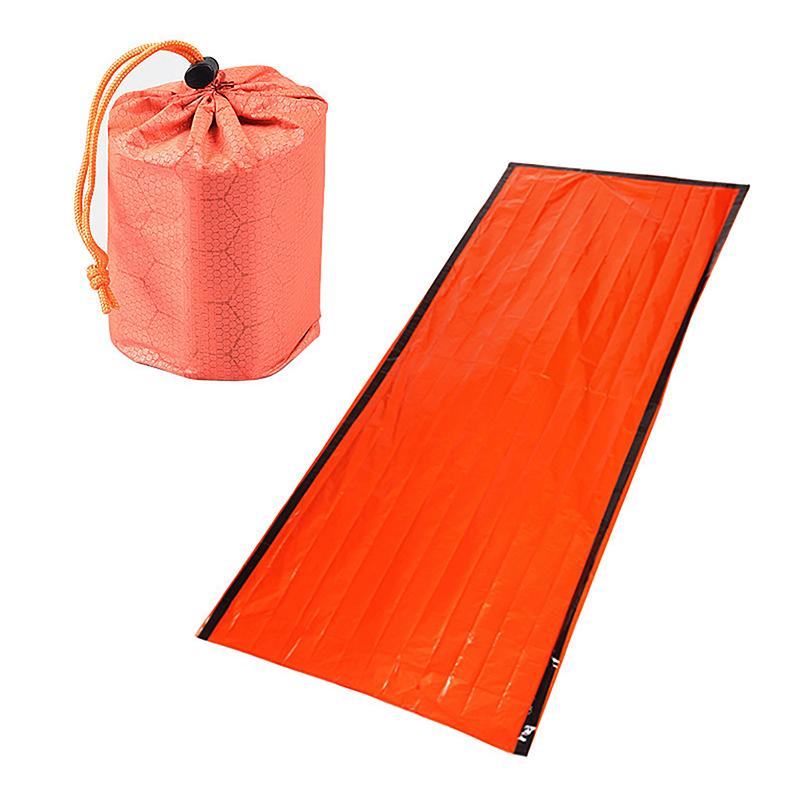 Borsa da campeggio per persona singola da esterno 213 * 91 cm, sacco a pelo in film di alluminio PE, tenda di emergenza sportiva, sacco a pelo, calore, emergenza
