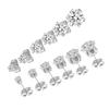 6 Pairs Ear Studs Stud Earring Set 6 Claw Stainless Steel Zircon Pierced Jewelry Accessories 3?8mm