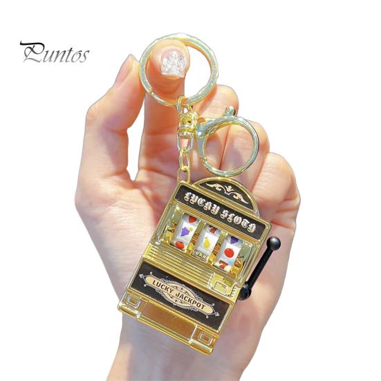 Mini Casino Game Console Keychain Portable Plastic Key Chain Fun Gift for Gamers Multi-Functional Gaming Key Ring
