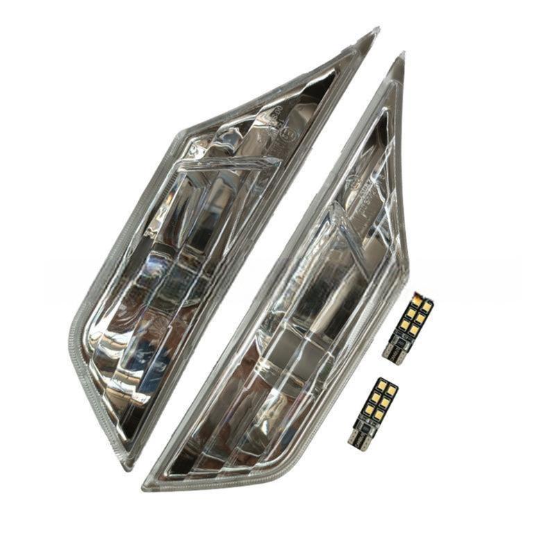 LED Side Marker Lights Smoked Lens Sequential Turn Signal for 2016-2021 FC1 Bumper Reflector