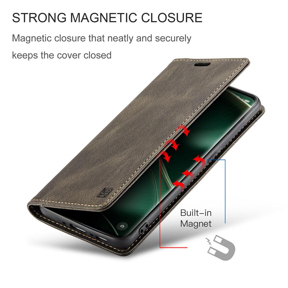 Luxury Genuine Leather Magnetic Wallet Flip Case for OPPO Find X6 Pro Card Slot Stand Shockproof Foldable Holder Full Protection Cover