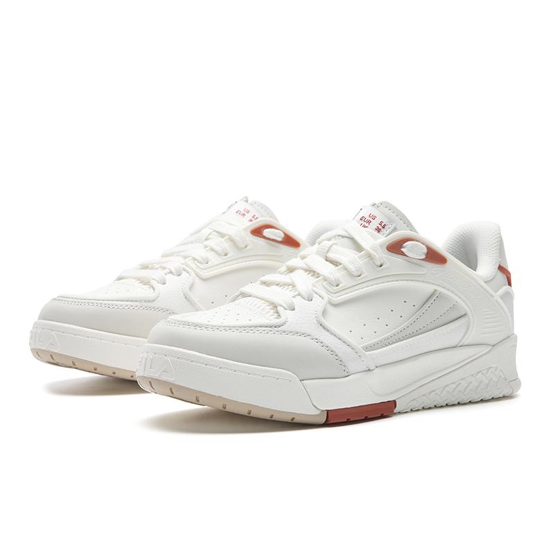 FILA Cushioning Abrasion Resistant Lightweight Low top Skateboard Shoes Women's Snow/Brandy Orange F12W621216FSA