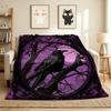Gothic Raven Flannel Blanket Throw Blanket Soft Warm Sofa Bed Camping home Decor Unique Christmas Gift C9261872